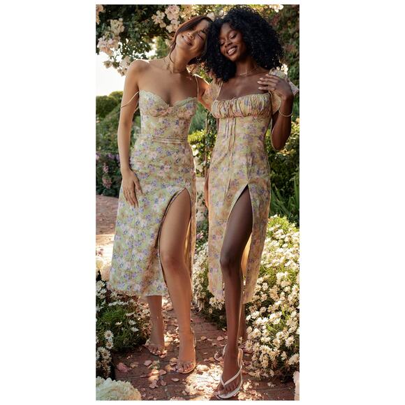 House of CB Charlotte' Peony Print Midi Sundress Size XS - Picture 1 of 16